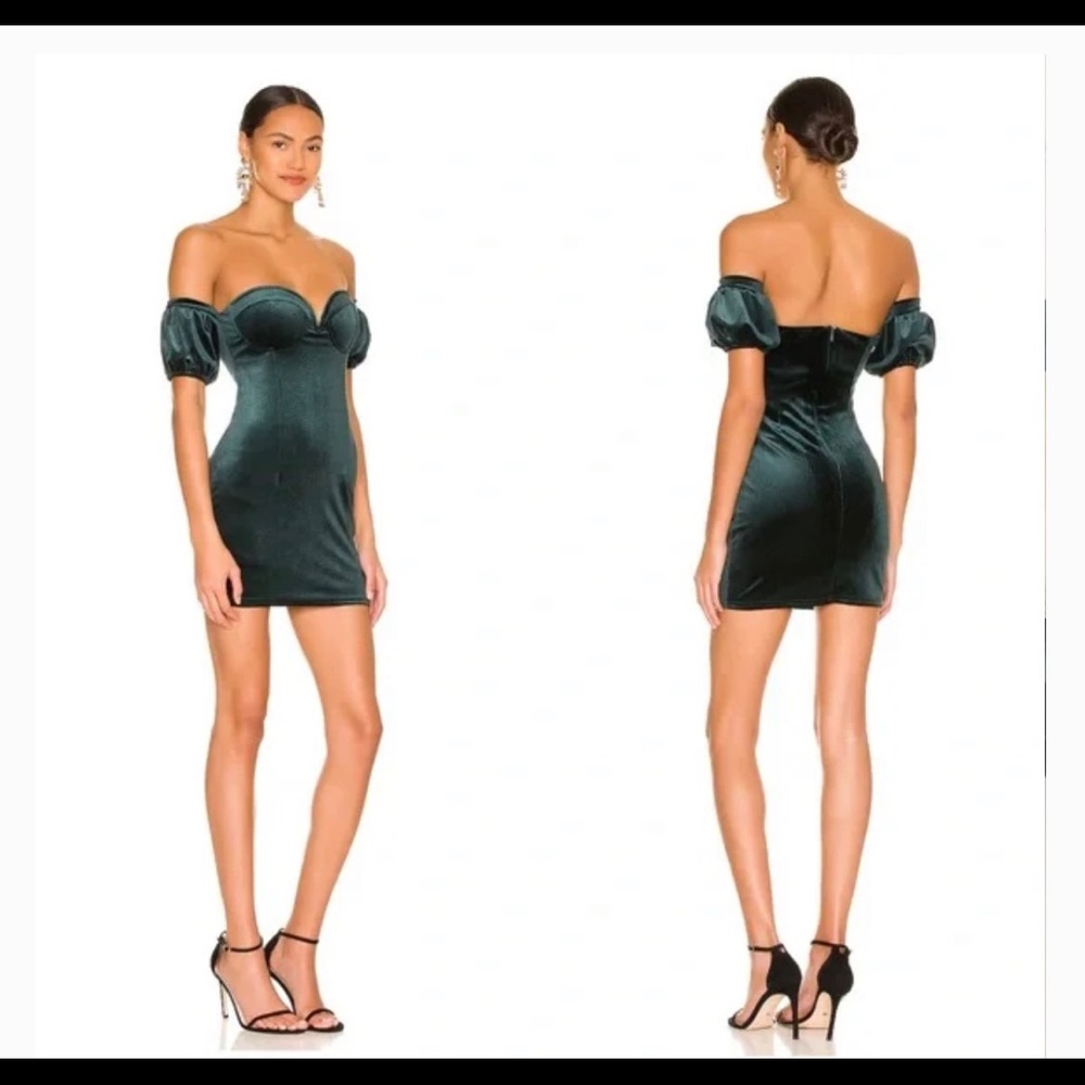 Revolve More To Come Paulina Bustier Mini Dress in Emerald Sz S